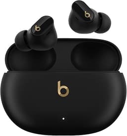 Beats Studio Buds + | True Wireless Noise Cancelling Earbuds, Enhanced Apple & Android Compatibility, Built-in Microphone, Sweat Resistant Bluetooth Headphones, Spatial Audio - Black/Gold