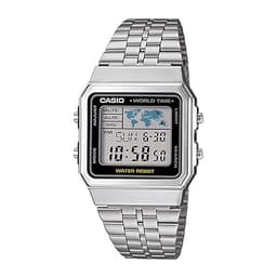 Casio Vintage A500WA-1DF Black Digital Dial Silver Stainless Steel Band D133