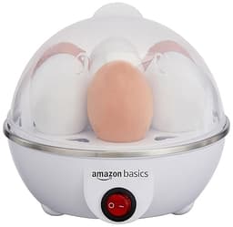 Amazon Basics Electric Egg Boiler | 3 Boiling Modes | Automatic Operation | Overheat Protection|75ml|Plastic|White